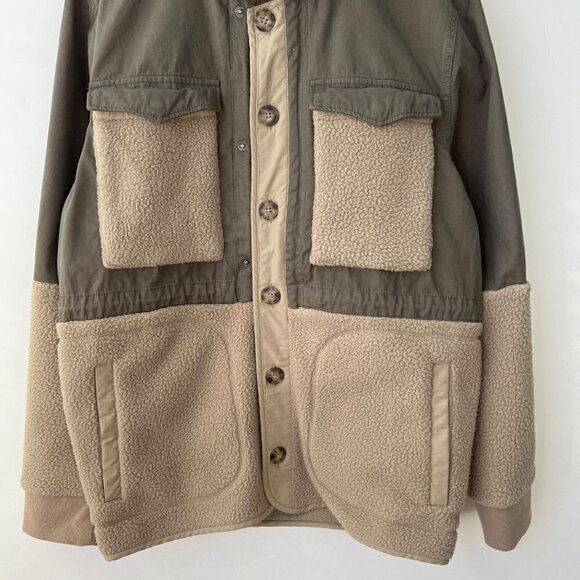 Madewell x Rentrayage NWT Upcycle Field jacket, Olive/tan, Size S - Picture 12 of 15